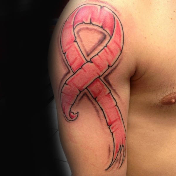 Schleife tattoo gegen den Krebs 77